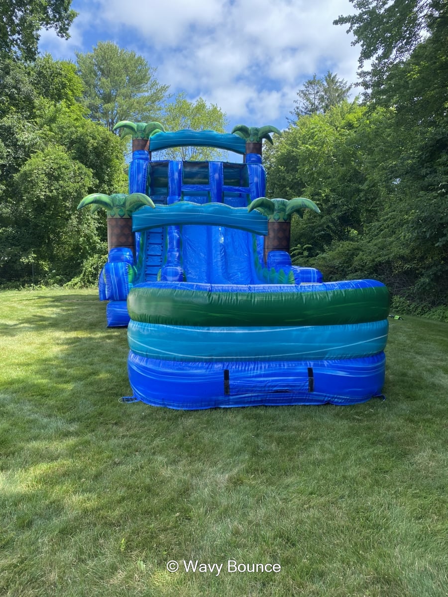 Blue Wave Island 🏝️ - Wavy Bounce Bouncy House Water Slides Inflatables ...