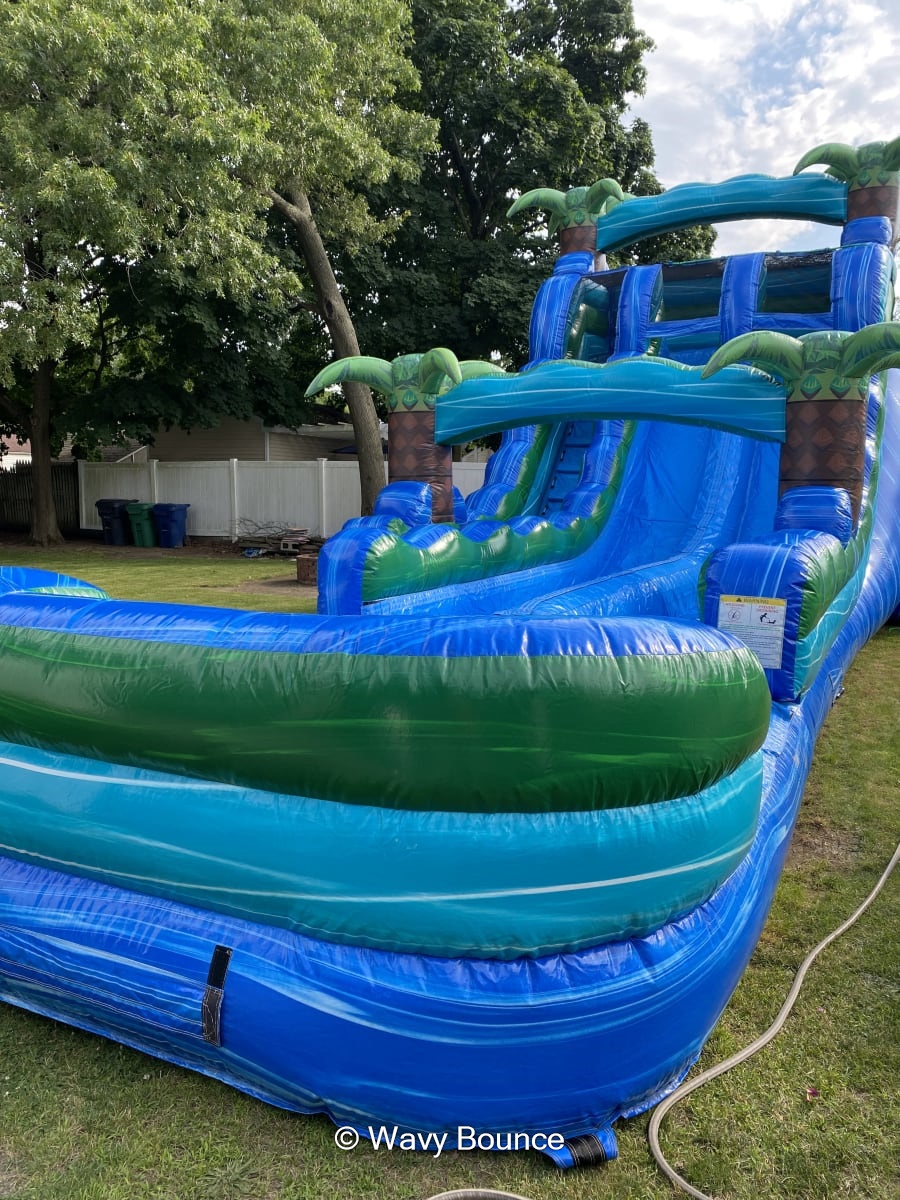 Blue Wave Island 🏝️ - Wavy Bounce Bouncy House Water Slides Inflatables ...