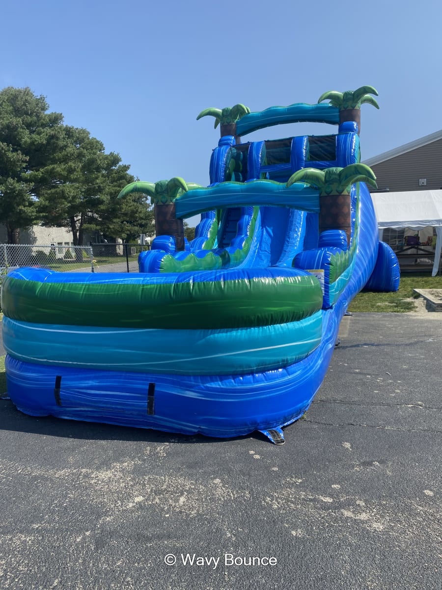 Blue Wave Island 🏝️ - Wavy Bounce Bouncy House Water Slides Inflatables ...
